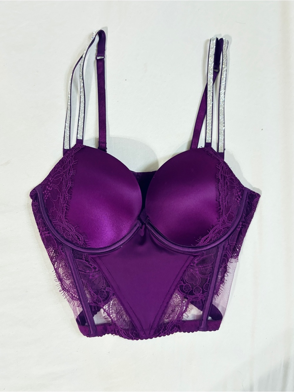 VS  Purple Bling Lace Bustier Top